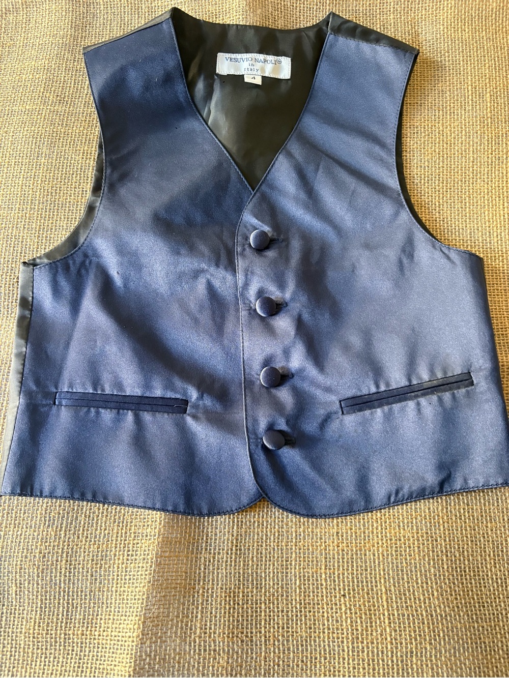 Kids Satin Navy Dress Vest